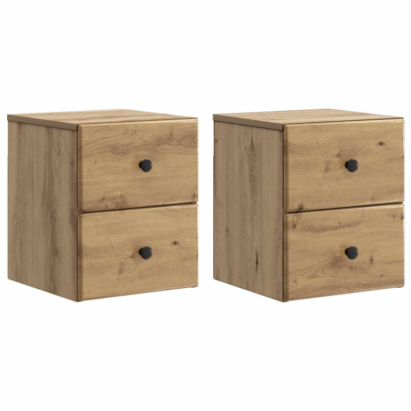 Wisząca Szafka Nocna 2 pcs Dąb artisan 34,5 x 33 x 40 cm
