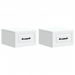 Wisząca Szafka Nocna z szufladą 2 pcs Biały 34,5 x 33 x 20 cm