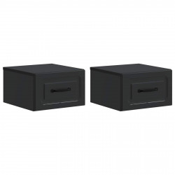 Wisząca Szafka Nocna z szufladą 2 pcs Czarny 34,5 x 33 x 20 cm