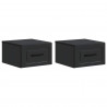 Wisząca Szafka Nocna z szufladą 2 pcs Czarny 34,5 x 33 x 20 cm
