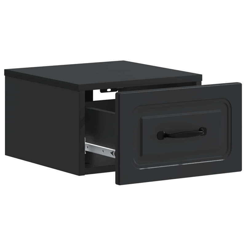 Wisząca Szafka Nocna z szufladą 2 pcs Czarny 34,5 x 33 x 20 cm