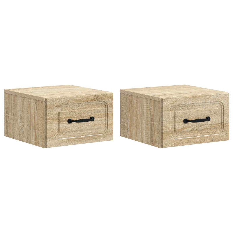 Wisząca Szafka Nocna 2 pcs dąb Sonoma 34,5 x 33 x 20 cm