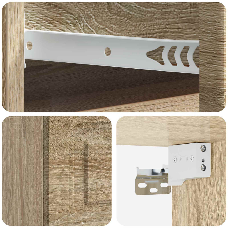 Wisząca Szafka Nocna 2 pcs dąb Sonoma 34,5 x 33 x 20 cm