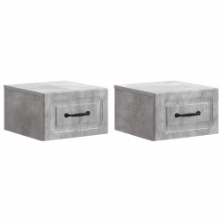 Wisząca Szafka Nocna 2 pcs Betonowy szary 34,5 x 33 x 20 cm