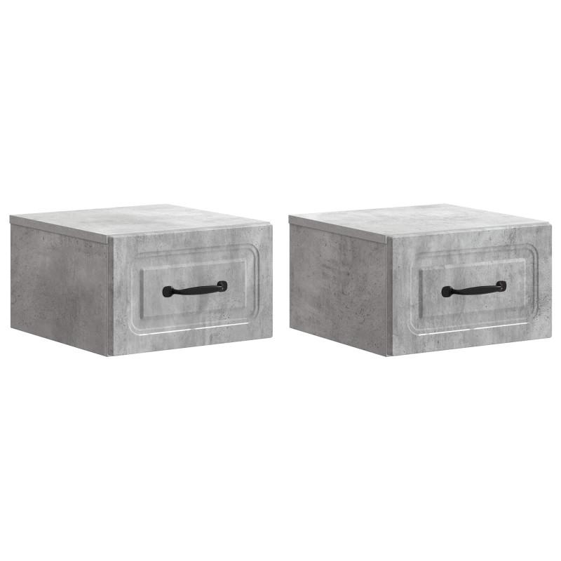 Wisząca Szafka Nocna 2 pcs Betonowy szary 34,5 x 33 x 20 cm