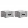 Wisząca Szafka Nocna 2 pcs Betonowy szary 34,5 x 33 x 20 cm