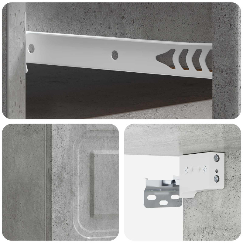 Wisząca Szafka Nocna 2 pcs Betonowy szary 34,5 x 33 x 20 cm