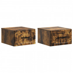 Wisząca Szafka Nocna 2 pcs Dąb wędzony 34,5 x 33 x 20 cm