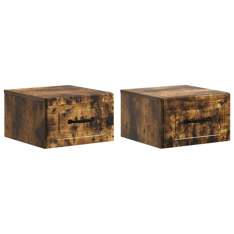 Wisząca Szafka Nocna 2 pcs Dąb wędzony 34,5 x 33 x 20 cm