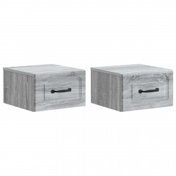 Wisząca Szafka Nocna 2 pcs Szary Sonoma 34,5 x 33 x 20 cm