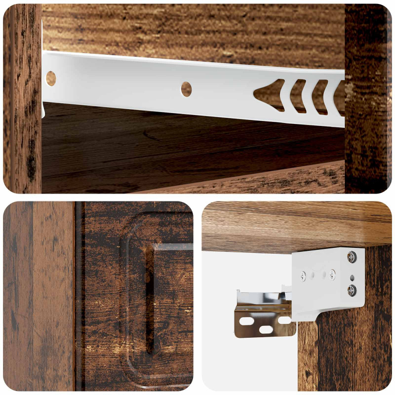 Wisząca Szafka Nocna 2 pcs Stare drewno 34,5 x 33 x 20 cm