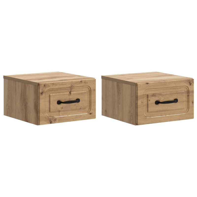 Wisząca Szafka Nocna 2 pcs Dąb artisan 34,5 x 33 x 20 cm