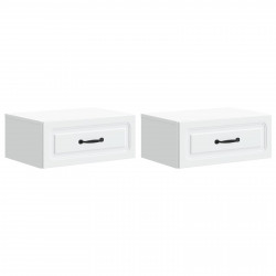 Wisząca Szafka Nocna z szufladą 2 pcs Biały 49 x 34,5 x 20 cm