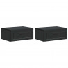 Wisząca Szafka Nocna z szufladą 2 pcs Czarny 49 x 34,5 x 20 cm