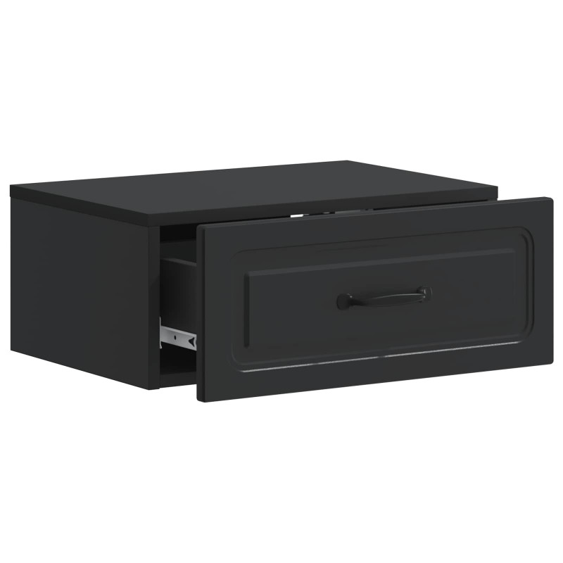 Wisząca Szafka Nocna z szufladą 2 pcs Czarny 49 x 34,5 x 20 cm