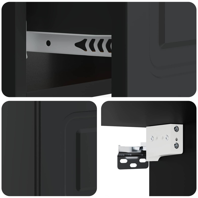 Wisząca Szafka Nocna z szufladą 2 pcs Czarny 49 x 34,5 x 20 cm