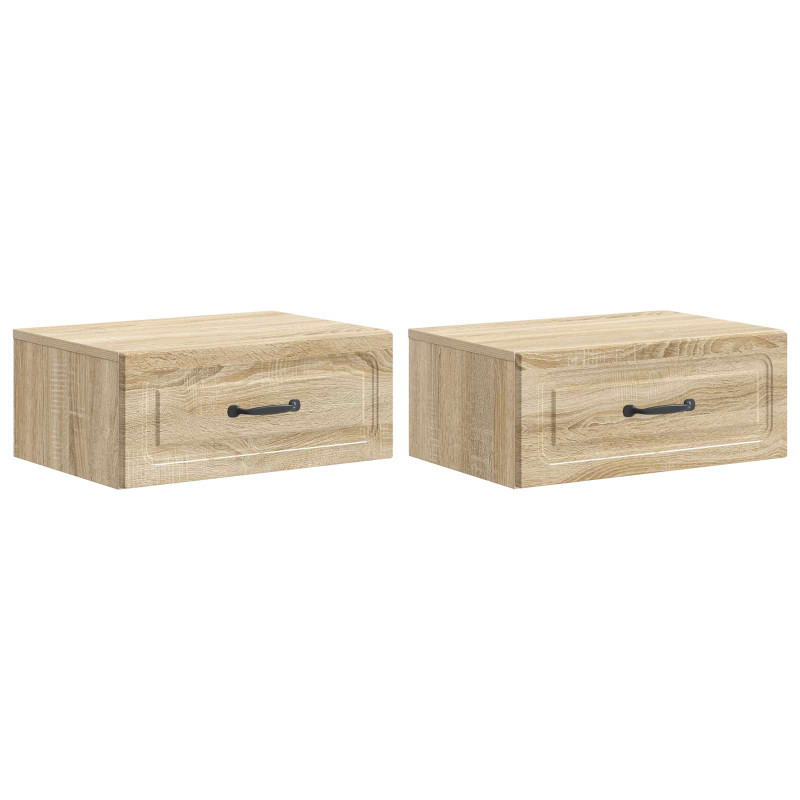 Wisząca Szafka Nocna 2 pcs dąb Sonoma 49 x 34,5 x 20 cm