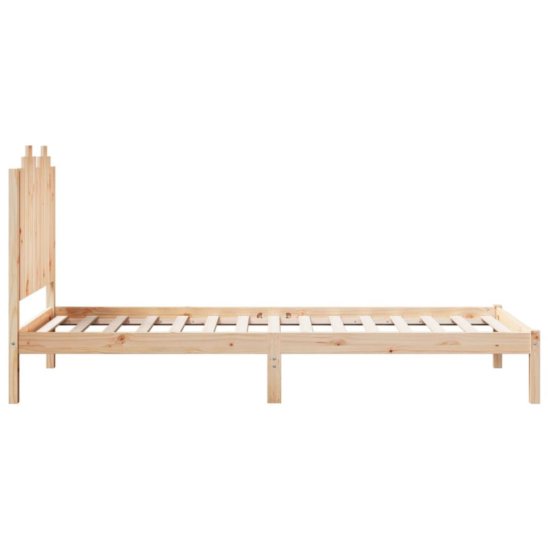Dłuższe łóżko bez materaca, 100x220 cm, lite drewno