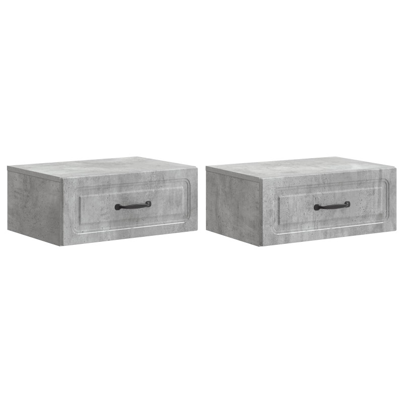 Wisząca Szafka Nocna 2 pcs Betonowy szary 49 x 34,5 x 20 cm