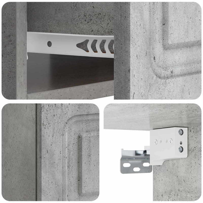Wisząca Szafka Nocna 2 pcs Betonowy szary 49 x 34,5 x 20 cm