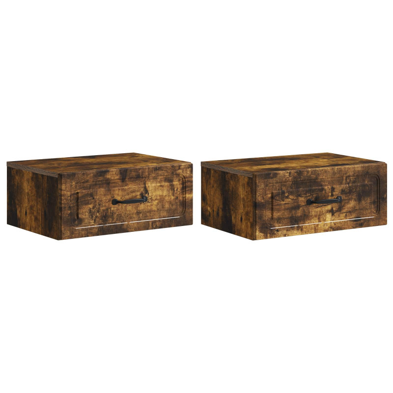 Wisząca Szafka Nocna 2 pcs Dąb wędzony 49 x 34,5 x 20 cm