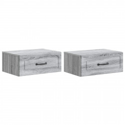 Wisząca Szafka Nocna 2 pcs Szary Sonoma 49 x 34,5 x 20 cm