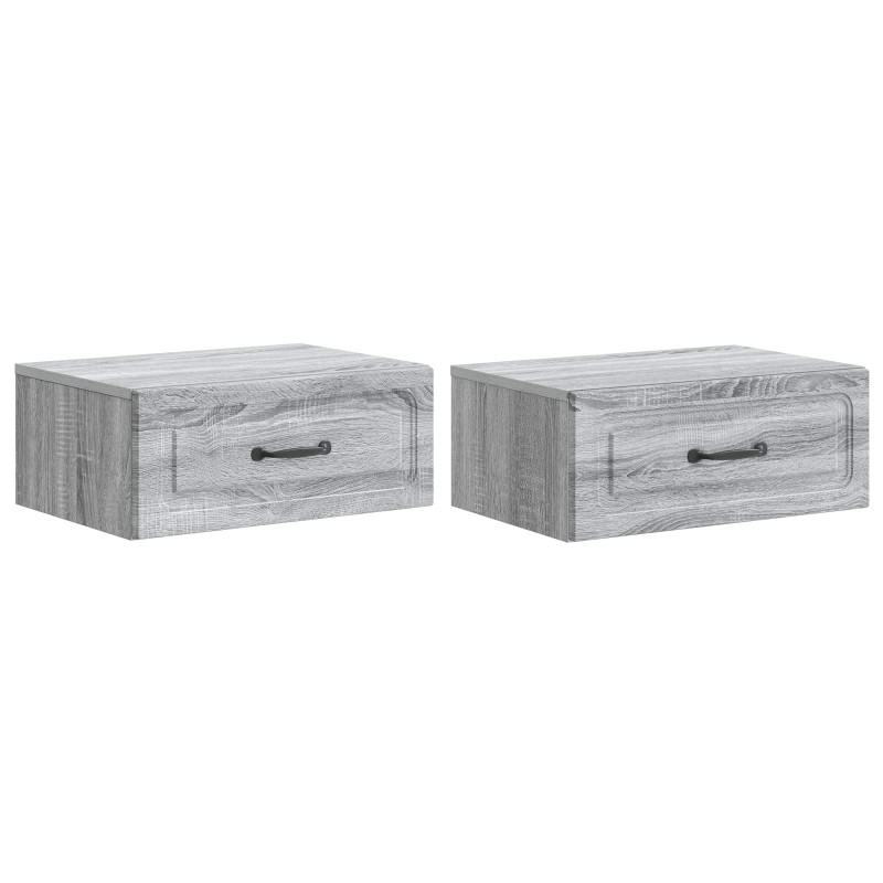 Wisząca Szafka Nocna 2 pcs Szary Sonoma 49 x 34,5 x 20 cm
