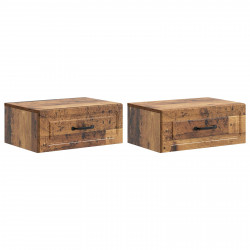 Wisząca Szafka Nocna 2 pcs Stare drewno 49 x 34,5 x 20 cm