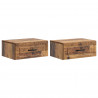 Wisząca Szafka Nocna 2 pcs Stare drewno 49 x 34,5 x 20 cm