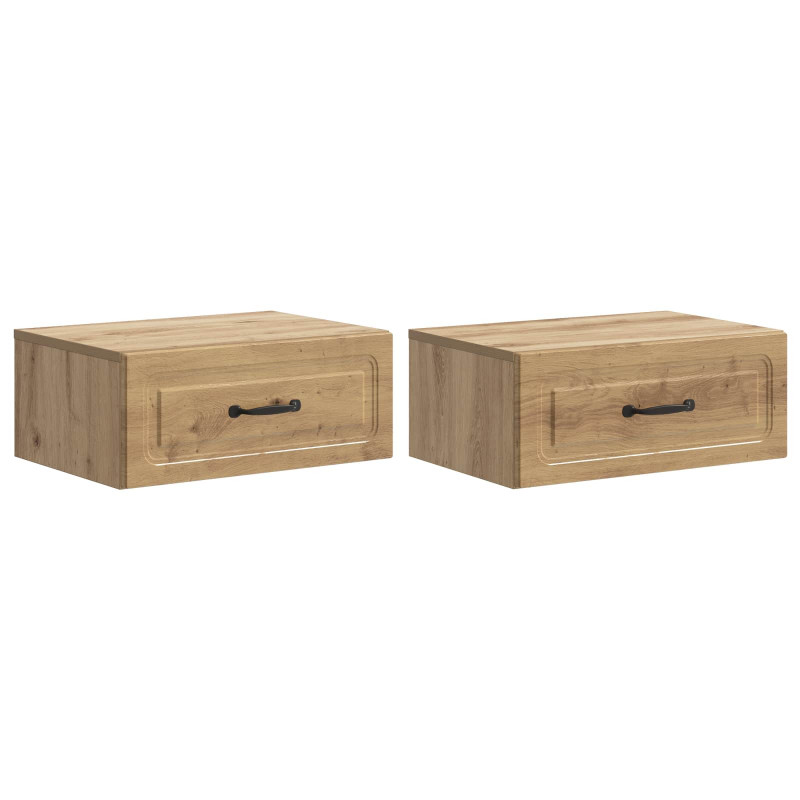 Wisząca Szafka Nocna 2 pcs Dąb artisan 49 x 34,5 x 20 cm