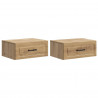 Wisząca Szafka Nocna 2 pcs Dąb artisan 49 x 34,5 x 20 cm