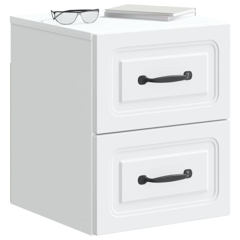 Wisząca Szafka Nocna z szufladą 2 pcs Biały 34,5 x 33 x 40 cm
