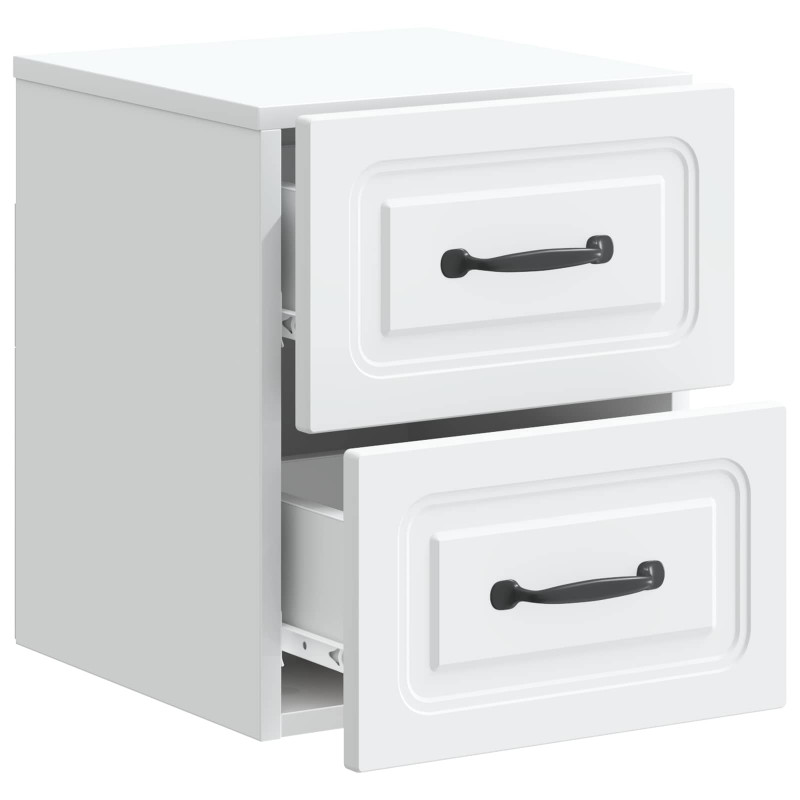Wisząca Szafka Nocna z szufladą 2 pcs Biały 34,5 x 33 x 40 cm