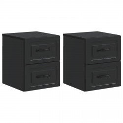 Wisząca Szafka Nocna z szufladą 2 pcs Czarny 34,5 x 33 x 40 cm