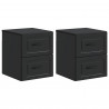 Wisząca Szafka Nocna z szufladą 2 pcs Czarny 34,5 x 33 x 40 cm