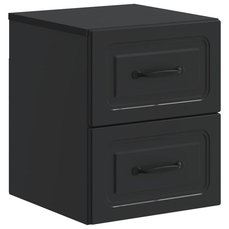 Wisząca Szafka Nocna z szufladą 2 pcs Czarny 34,5 x 33 x 40 cm
