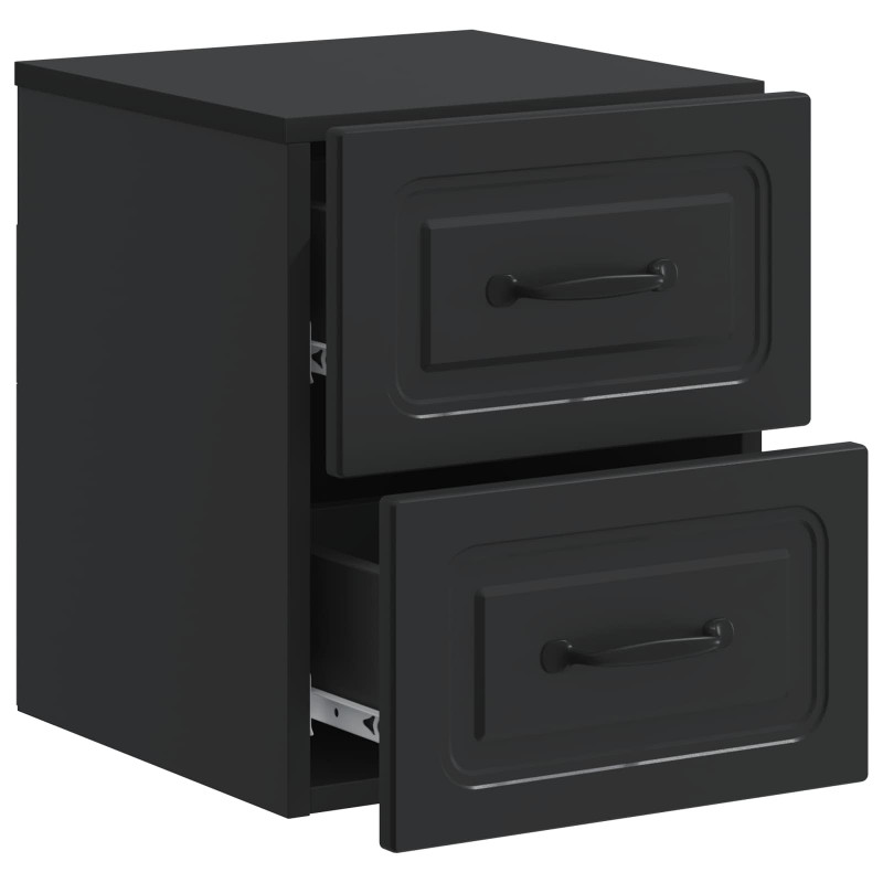 Wisząca Szafka Nocna z szufladą 2 pcs Czarny 34,5 x 33 x 40 cm