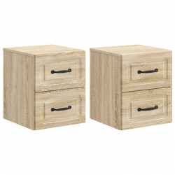 Wisząca Szafka Nocna 2 pcs dąb Sonoma 34,5 x 33 x 40 cm