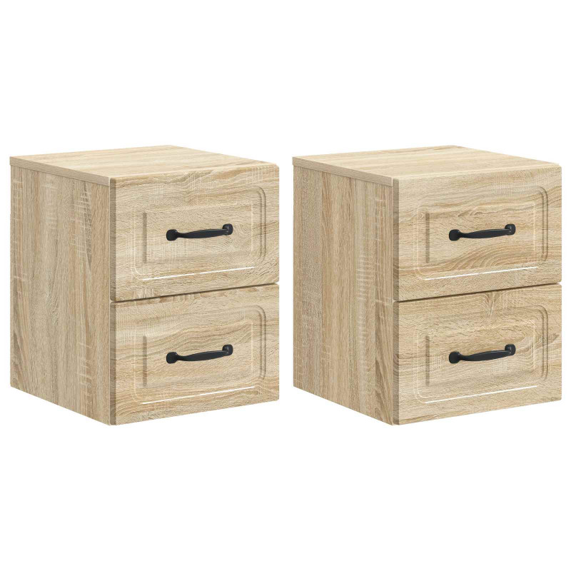 Wisząca Szafka Nocna 2 pcs dąb Sonoma 34,5 x 33 x 40 cm