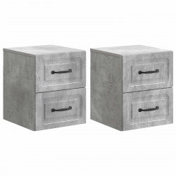 Wisząca Szafka Nocna 2 pcs Betonowy szary 34,5 x 33 x 40 cm