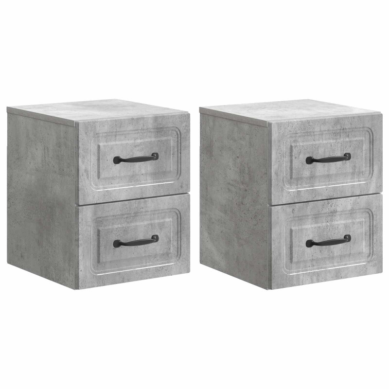 Wisząca Szafka Nocna 2 pcs Betonowy szary 34,5 x 33 x 40 cm