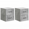 Wisząca Szafka Nocna 2 pcs Betonowy szary 34,5 x 33 x 40 cm