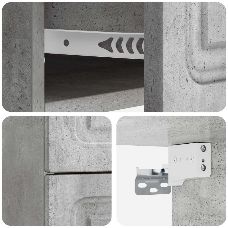 Wisząca Szafka Nocna 2 pcs Betonowy szary 34,5 x 33 x 40 cm