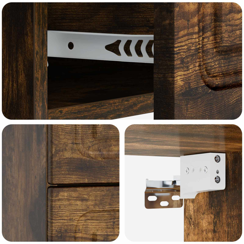 Wisząca Szafka Nocna 2 pcs Dąb wędzony 34,5 x 33 x 40 cm