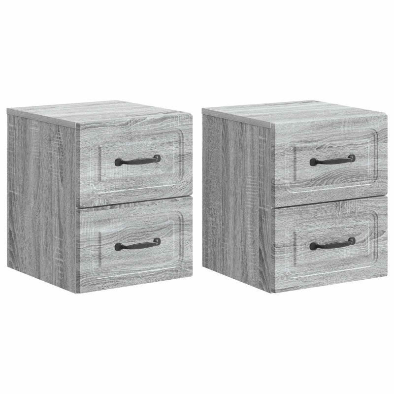 Wisząca Szafka Nocna 2 pcs Szary Sonoma 34,5 x 33 x 40 cm