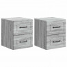 Wisząca Szafka Nocna 2 pcs Szary Sonoma 34,5 x 33 x 40 cm