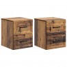 Wisząca Szafka Nocna 2 pcs Stare drewno 34,5 x 33 x 40 cm