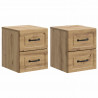 Wisząca Szafka Nocna 2 pcs Dąb artisan 34,5 x 33 x 40 cm