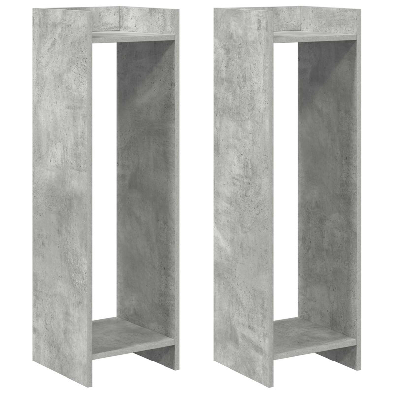 Stojak na rośliny z półką 2 pcs Betonowy Szary 30 x 30 x 100 cm