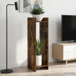 Stojak na rośliny z półką 2 pcs Dąb Wędzony 30 x 30 x 100 cm